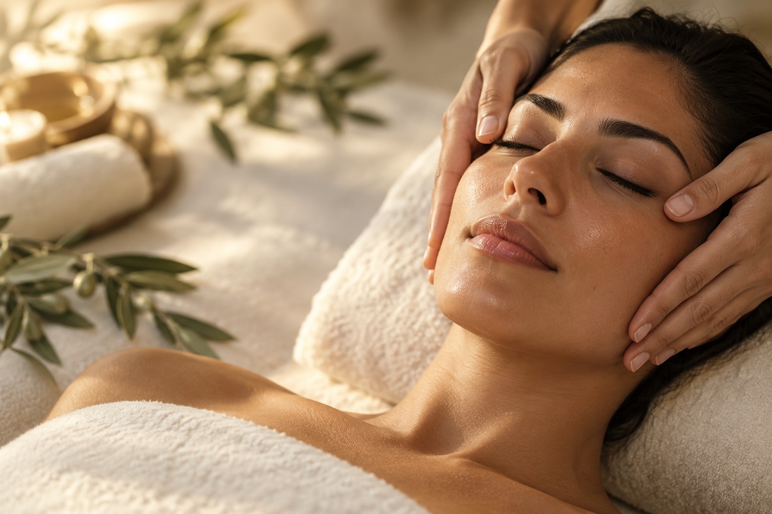 Experiencia conceptual de un masaje facial relajante